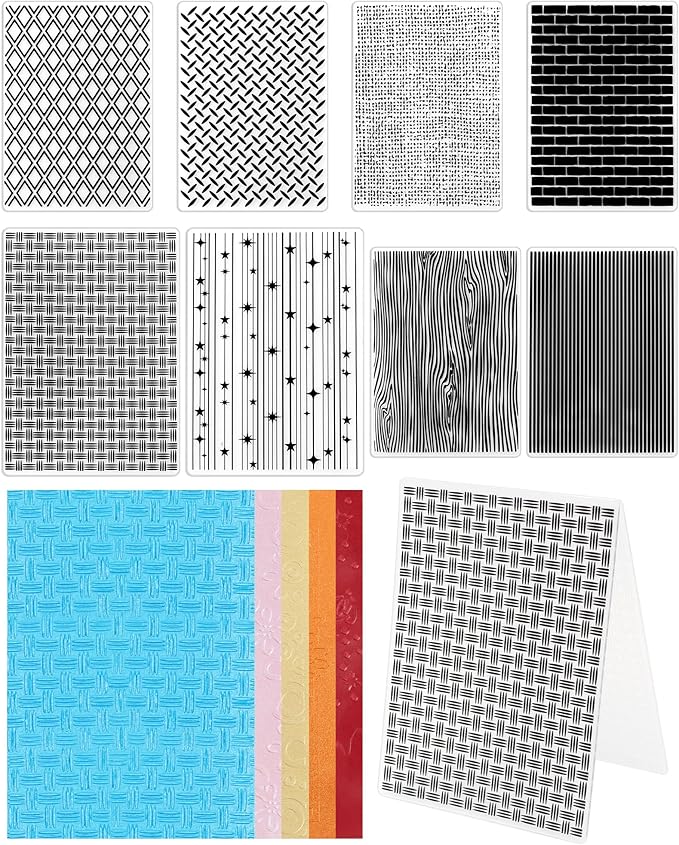 FIVEIZERO 8 Pcs Vintage Embossing Folders by FIVEIZERO