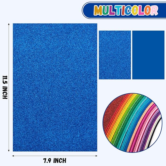 36 Pack Glitter Foam Sheets Craft 8 x 12 inch 36 Colors | Sparkles Foam Paper - Image 2