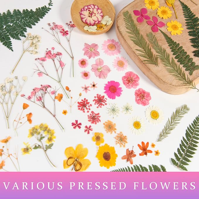 110+PCS Pressed Flowers for Resin Molds, Colorful-A | Real Dried Flower Leaves - Image 6