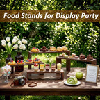 2 Set Wooden Cupcake Stand for Decor, 4 Tiered Stackable Display Risers - Image 8