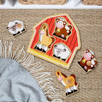 Melissa & Doug Barnyard Animals Jumbo Knob Puzzle, Wooden Peg Puzzle - Image 9