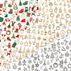 SANNIX 350Pcs Christmas Charms, Xmas Enamel Charms Mixed Bulk Antique Gold by SANNIX