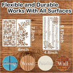 Stencils for Crafts Reusable Texture Branches Background Stencil Vintage - Image 7