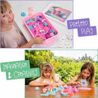 Kipipol Unicorn Sensory Bin for Toddlers 3-4, 5-7 Magic Sand Art Kit w Sandbox - Image 4