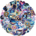 50 PCS Fantasy Punk Galaxy Stickers – Aesthetic Transparent Waterproof by YOKSAS