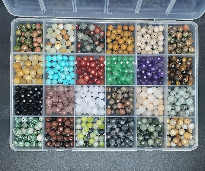 720pcs 6mm Natural Round Stone Beads Gemstone Beading Hole Size 1mm Crystal - Image 3