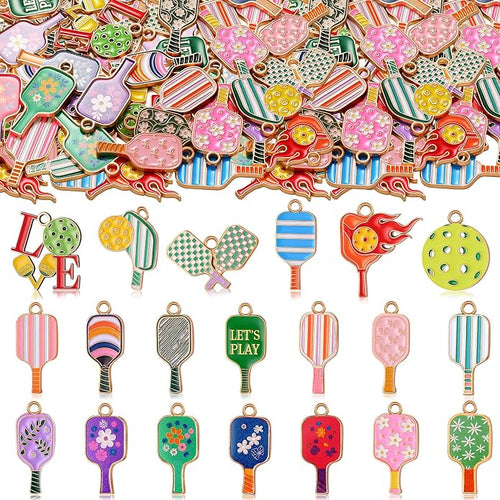 100 Pcs Sport Charms Bulk for Jewelry Making Football Soccer Volleyball by Trnayi