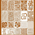 20 Pcs Stencils for Painting Mixed Size Abstract Texture Stencils Geometric by Unknown