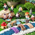 Unittype 19 Pcs Gnome Garden Accessories Tiny Fairy Gnome Figurines Miniature by Unittype