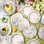 Funnymoom 60 Pcs 7 Inch Vintage Wildflower Paper Plates Retro Flower Plant Herb - Image 6