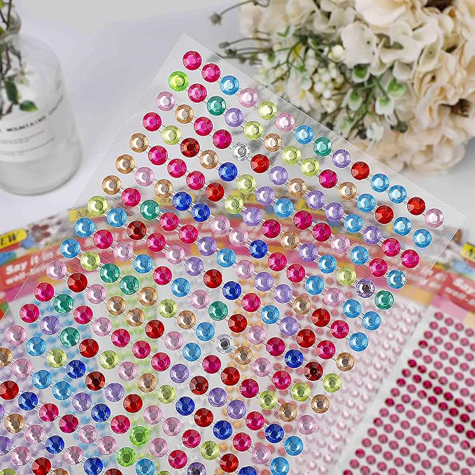 3120pcs 6mm Self-Adhesive Rhinestone Stickers Gem Stickers Jewels Crystal - Image 3