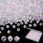 BONNY BOXX 1000pcs 6mm Acrylic Faceted Round Crystal Beads Transparent AB Loose by BONNY+BOXX