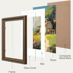 eletecpro 8x10 Vintage Picture Frame, Glass Cover, Horizontal or Vertical - Image 2