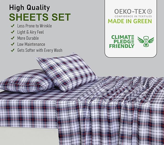 RUVANTI 100% Cotton Sheets – California King Percale Bedding, Cooling & - Image 7