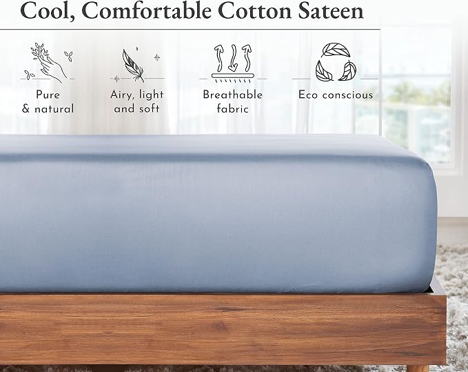 California Design Den Soft 100% Cotton Full Fitted Sheet Only Deep Pocket - Image 6