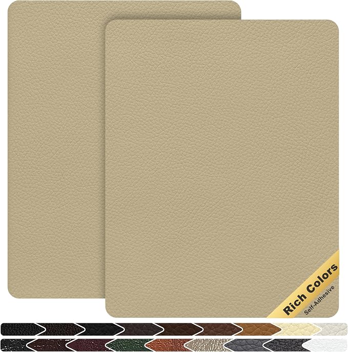 KING MOUNTAIN Leather Repair Patch, 2 Packs 9 x 11 Inches self Adhesive Leather by ForABetterHomeLife