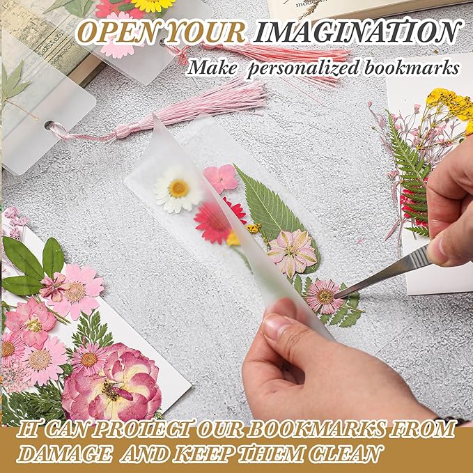Fuyoooo 176 Pcs FloPressedwers Bookmark Making Kit, DIY Bookmark Laminating - Image 5