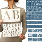 Boutique Stencil Template Kit | 45 Reusable Pieces | Lettering Uppercase Both by CITRUSY