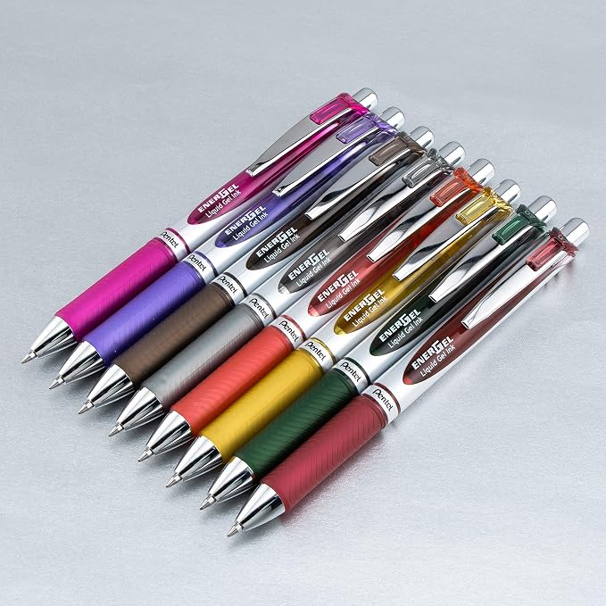 Pentel EnerGel RTX Retractable Liquid Gel Ink Pen, Medium line, Burgundy Ink - Image 7