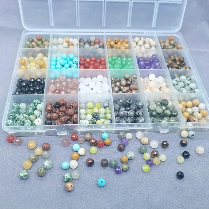 720pcs 6mm Natural Round Stone Beads Gemstone Beading Hole Size 1mm Crystal - Image 8