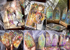 Glazed Flower Window Frame Stickes, 60 Pieces Glitter Holographic Transparent - Image 5