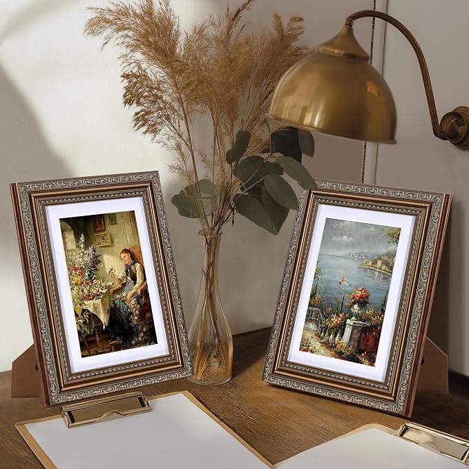 eletecpro 8x10 Vintage Picture Frame, Glass Cover, Horizontal or Vertical - Image 6