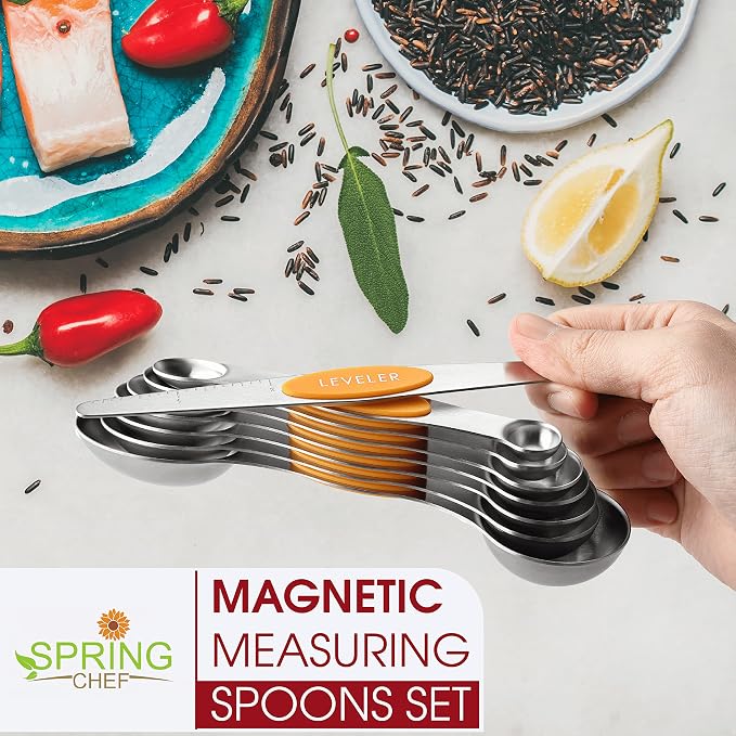 Spring Chef Stainless Steel Magnetic Measuring Spoons Set of 8 - Image 2