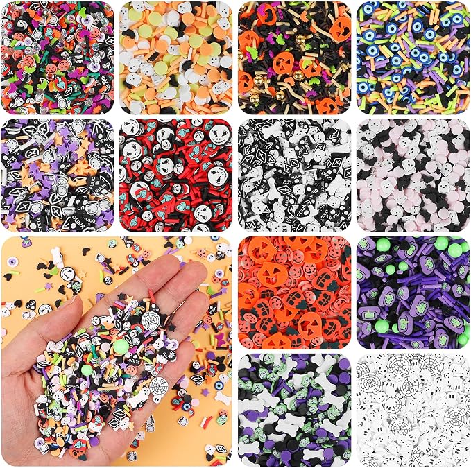 DIYASY 180g Fake Halloween Sprinkles, 6.35oz Non-Edible Polymer Clay Slices | by HandicraftsandDecoration