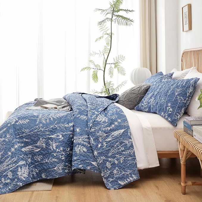JANZAA Twin Quilt Infinity Blue Quilt Bed Spread Boho Quilt - Image 5