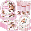 Pickmesh 400 Pcs Horse Birthday Party Supplies Include Pink Western Cowgirl by Pickmesh