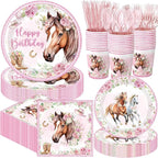 Pickmesh 400 Pcs Horse Birthday Party Supplies Include Pink Western Cowgirl by Pickmesh