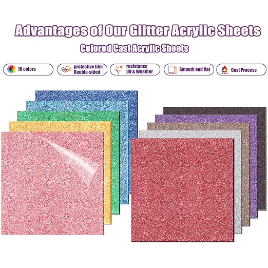 Adrattnay Glitter Acrylic Sheets - Image 3