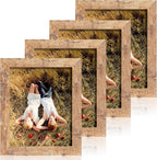 iRahmen 8x10 Picture Frame Set of 4, High Definition Real Glass Rustic Brown by iRahmen