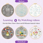 Embroidery Kit for Adult Beginners, 3 Pack Embroidery Stitches Practice Kit to - Image 4