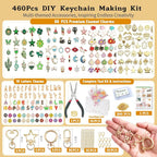 Kupor 460Pcs DIY Keychain Making kit, 7 Themes DIY Bag Charm kit, 78 Letter Sets - Image 2