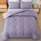 Andency Purple Comforter Set King Size, Boho Girls Women Lavender Soft Fluffy - Image 3