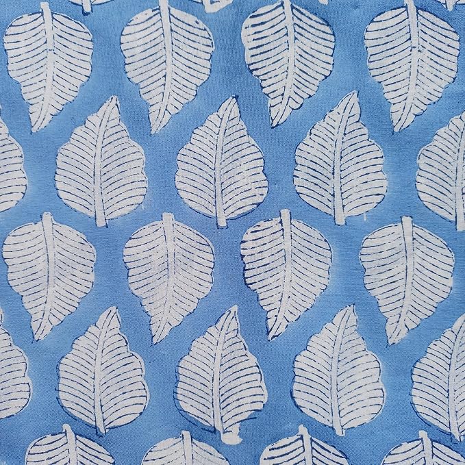E-Tailor® Hand-Block Printed Pre-Cut Cotton Fabric Ideal - Image 2