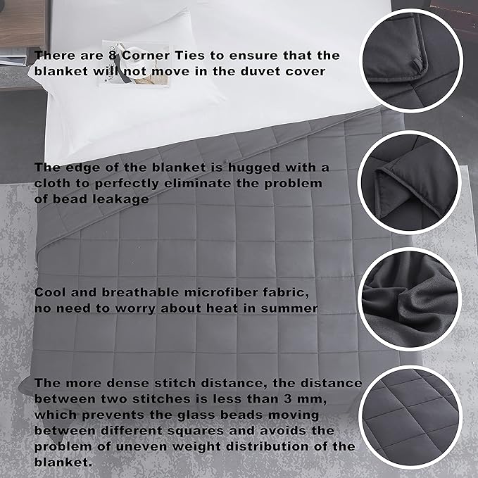 Weighted Blanket Cooling Breathable Microfiber Material - Image 3