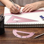 Mr. Pen- Metal Geometry Kit, 4 Pack, 45° & 30°/60° Set Squares | 6" Protractor - Image 3
