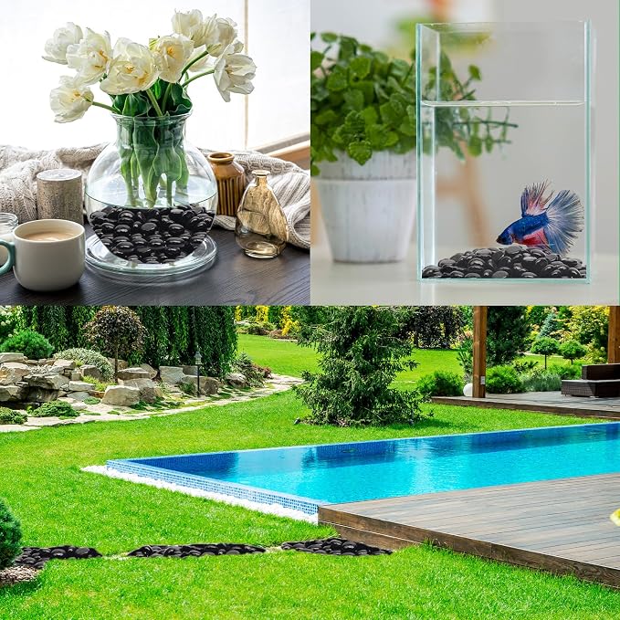 5 LB Black Glass Beads for Vases, Glass Pebbles - Image 6