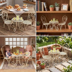 6 PCS Dollhouse Miniature Bistro Table & Chairs Set - Image 2