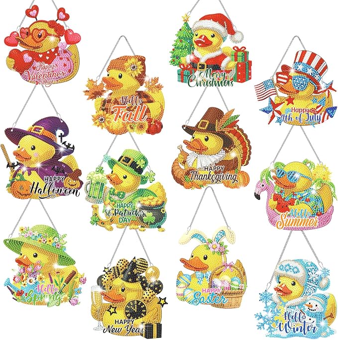 Cinnvoice 12 Pcs Summer Diamond Painting Hanging Kit by Cinnvoice