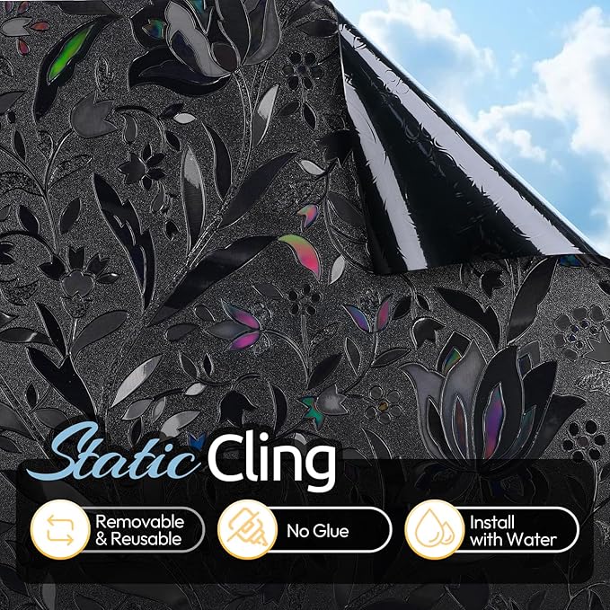 rabbitgoo Total Blackout Window Film, 35.4" x 118.1" | Sun Blocking Light - Image 4