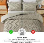 Andency Oatmeal Comforter Set Full Size, Boho Soft Warm Tufted Bedding - Image 5