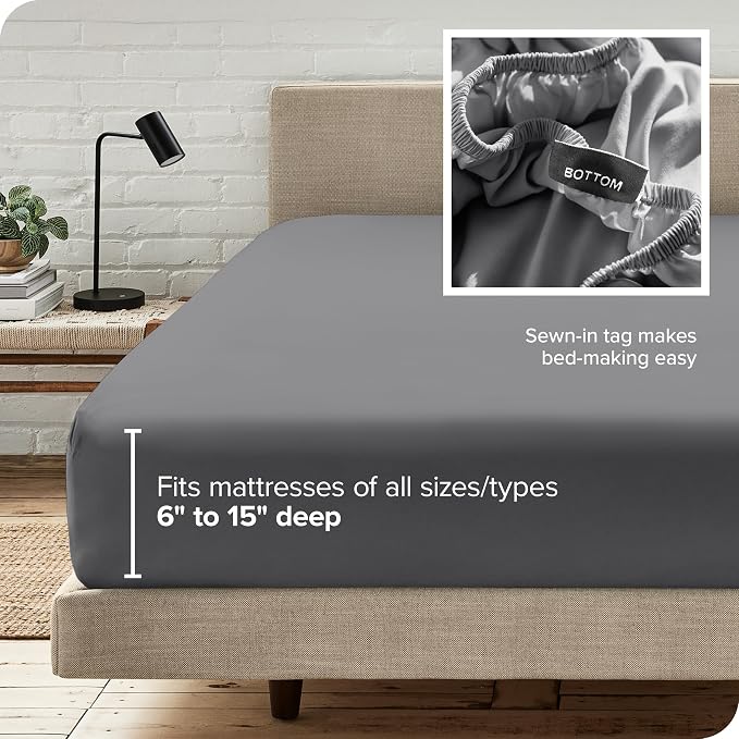 Bare Home Fitted Bottom Sheet Twin Size - Image 6