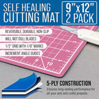 U.S. Art Supply 9" x 12" Self-Healing Cutting Mat 5-Ply - Image 2