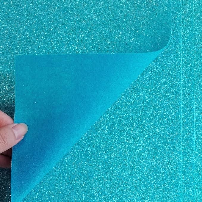 Jtnohx Glitter Felt Fabric, 8 x12 inches Felt Square Glitter - Image 2