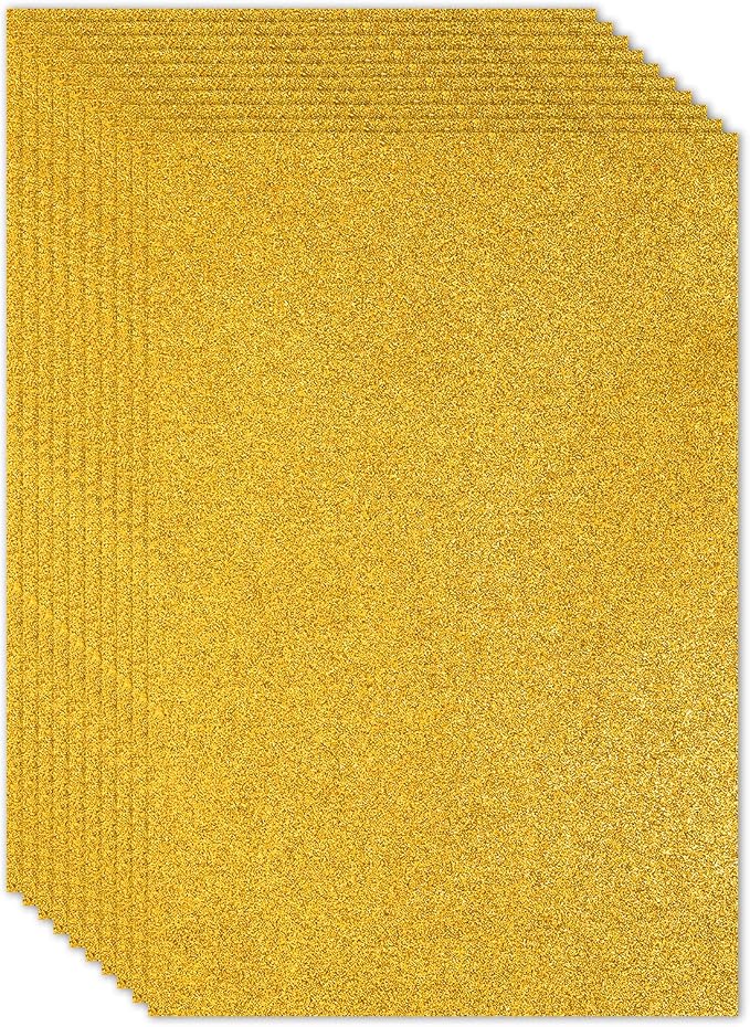 PATIKIL Gold Shiny EVA Glitter Foam Sheet 16x12 Inch 2mm Thick by PATIKIL