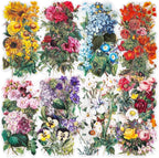 Knaid 100 Pieces Vintage Flower Stickers Set by Knaid