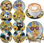 DOZEEZOP 8-Pack Diamond Art Coaster Kit by DOZEEZOP